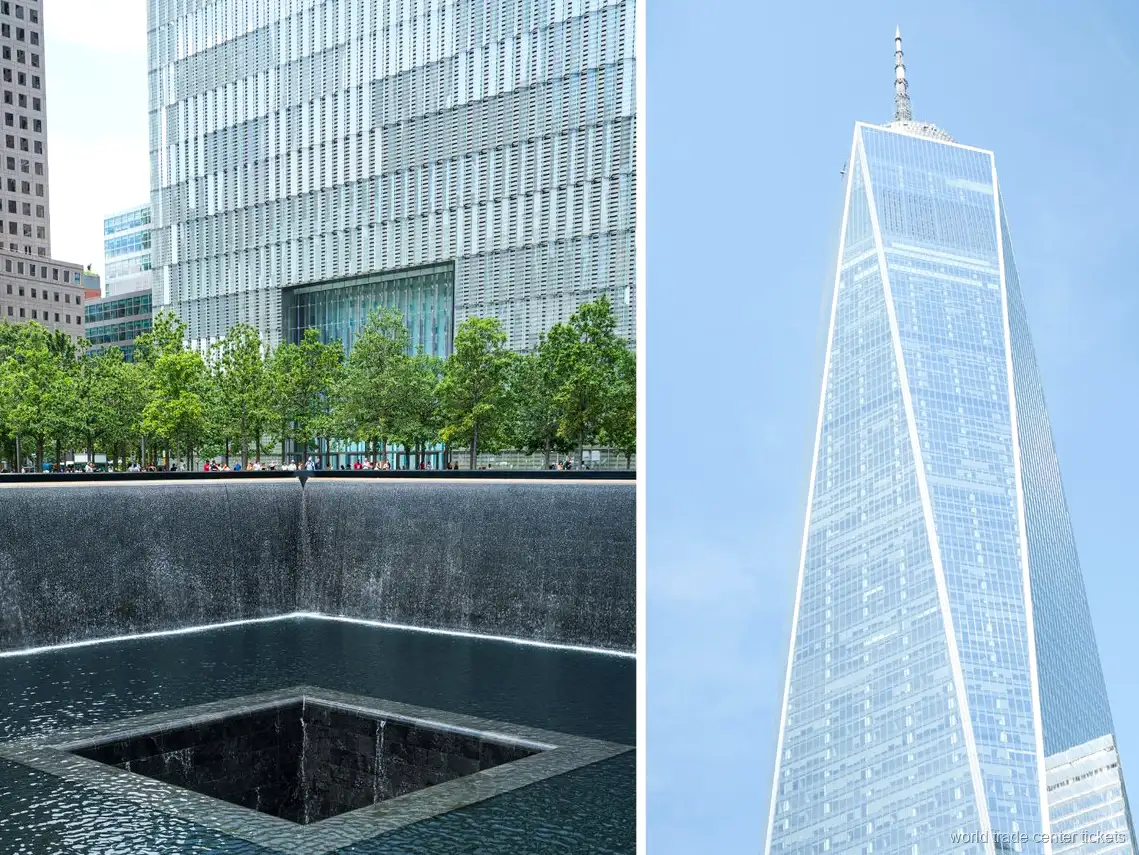 Gids leidt een 9/11 Memorial tour groep bij Ground Zero