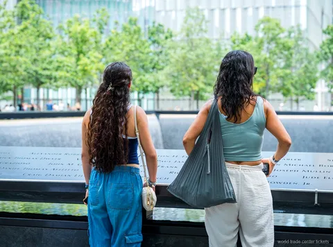 9/11 Memorial reflecting pool visited on the guided tour